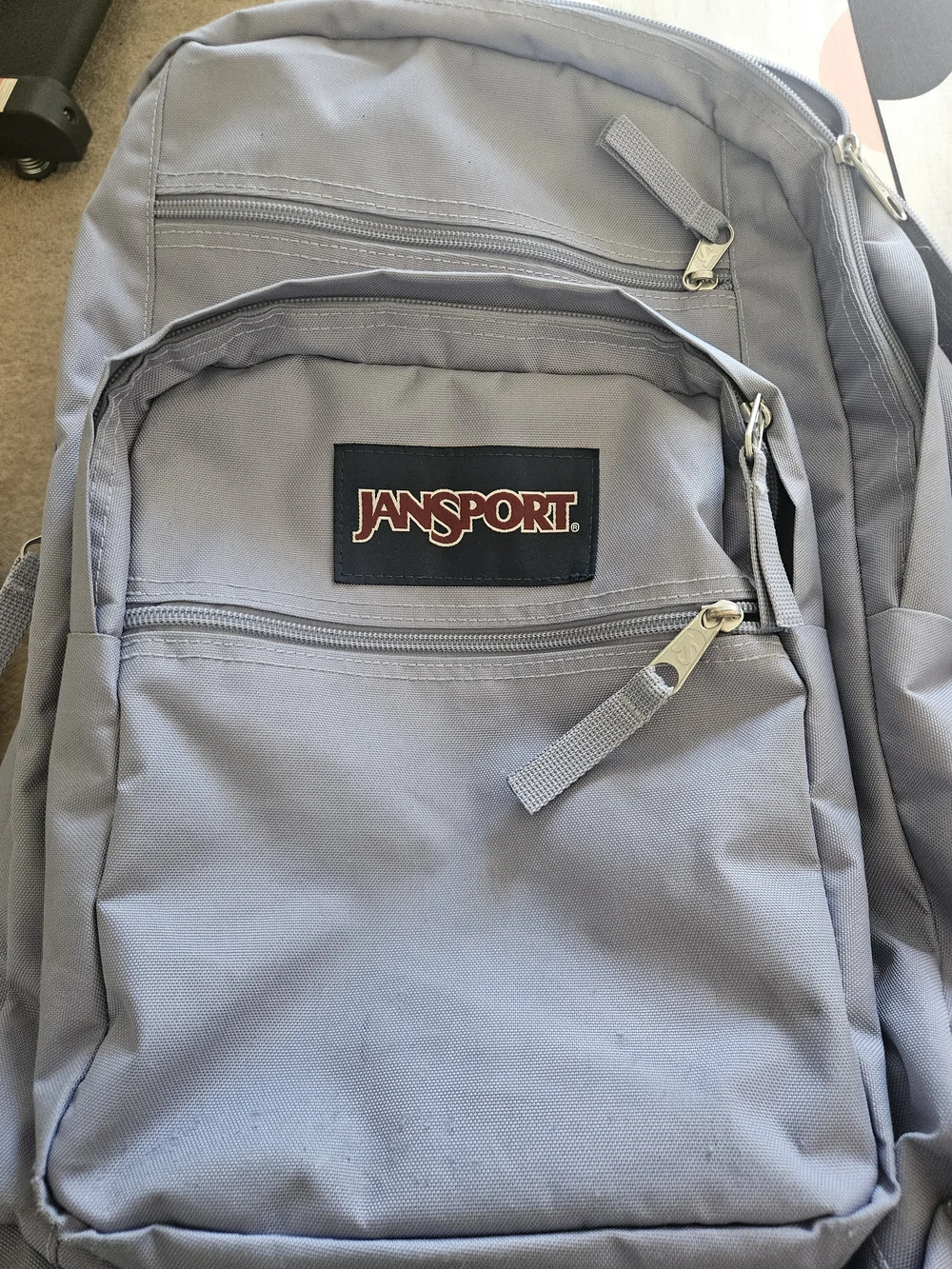 Jansport Classic Backpack in light blue/lavender with Red Logo